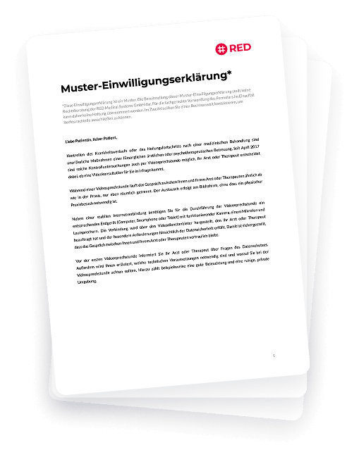PDF-Vorlage-Einwilligungserklärung-zur-Videosprechstunde Vorschau-Grafik der PDF-Vorlage "Einwilligungserklärung zur psychotherapeutischen Videosprechstunde"