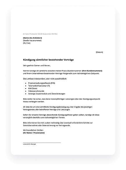 Word-Vorlage-Kuendigung-bestehender-IT-Vertraege Vorschau-Grafik einer kostenlosen Word-Vorlage zur Kündigung bestehender IT-Verträge in einer Psychotherapie-Praxis
